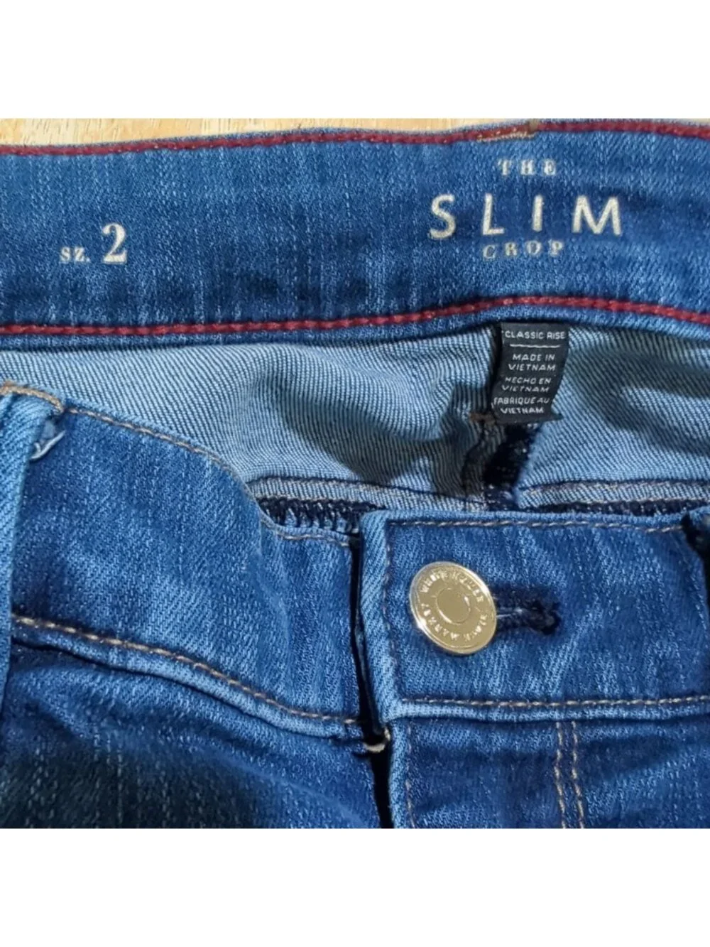 White House Black Market Womens Jeans 2 Slim Crop Low Rise Blue Stretch Denim 27